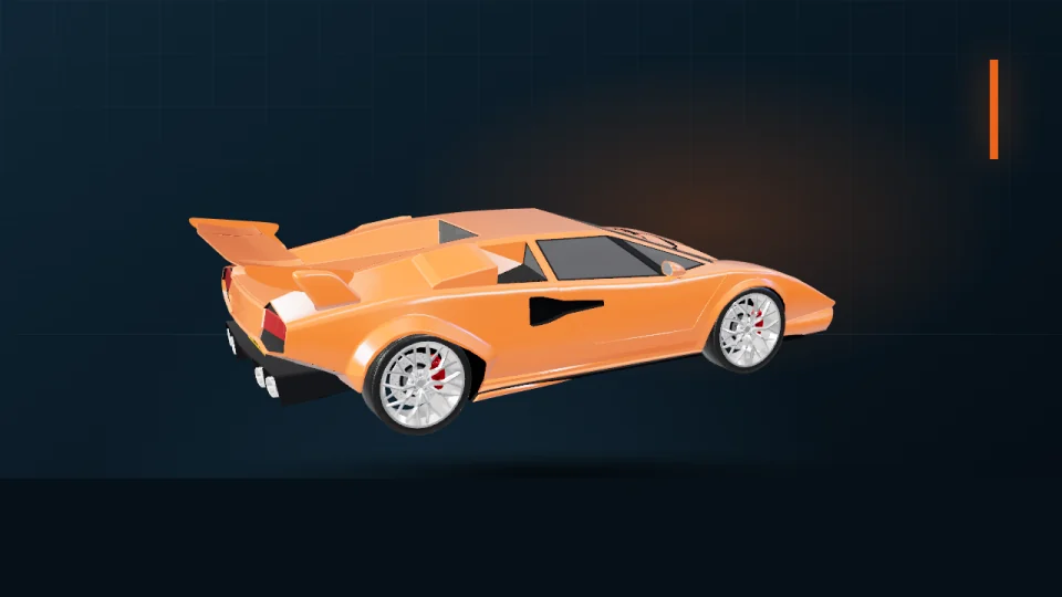 Oranje Montelupo Apex als echte 3D-render uit de Polderburn-garage