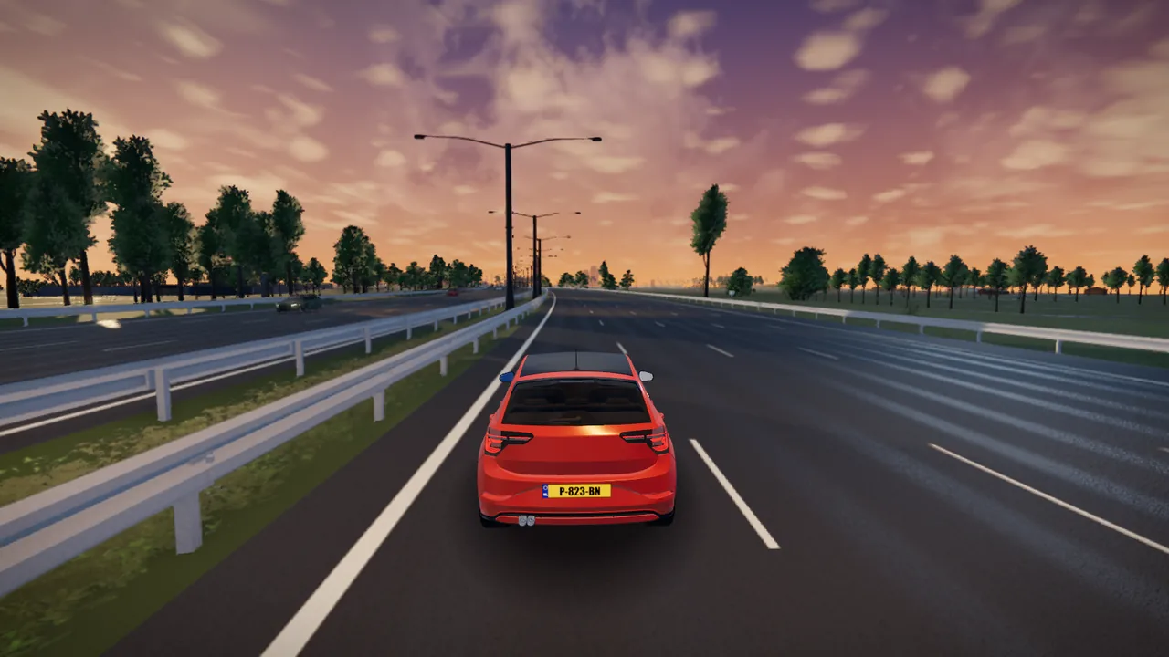 Polderburn-route over de A2 door een typisch Nederlands polderlandschap